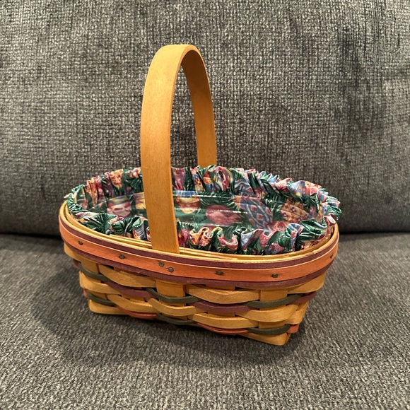 VTG Longaberger 1997 Mini Easter Basket, Liner & Protector - Picture 1 of 8